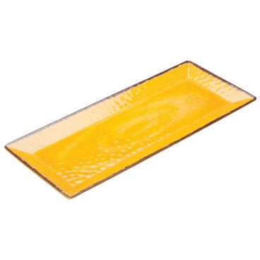 Winco WDM001-608 Luzia 19" x 8" Yellow Rectangular Melamine Dinner Plate