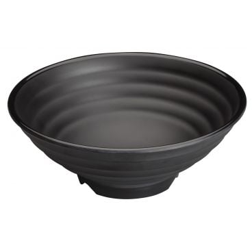 Winco WDM012-301 Kumata 8" Black Round Melamine Soup/Cereal Bowl
