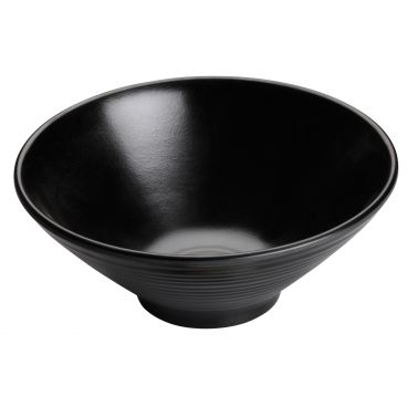 Winco WDM014-302 Togashi 6 7/8" Black Round Melamine Soup/Cereal Bowl (24 Per Case)