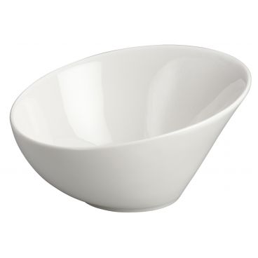Winco WDP003-201 Rimini 6 1/2" Creamy White Porcelain Round Angled Bowl