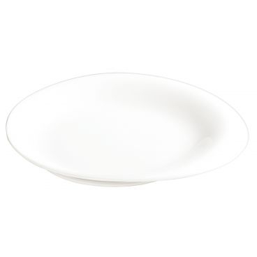 Winco WDP004-201 Ocea 8" Porcelain Creamy White Oval Dinner Plate