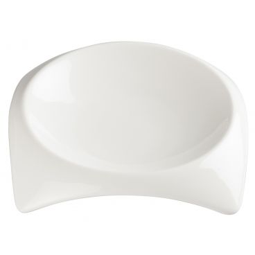 Winco WDP005-101 Carzola 4 oz. Porcelain Circular Well Square Bowl