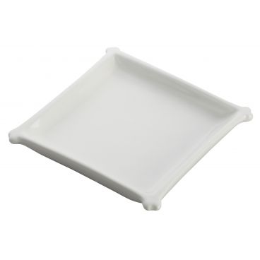 Winco WDP018-101 Edessa Bright White 4 1/4" Square Porcelain Dish