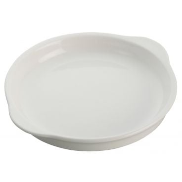 Winco WDP018-103 Edessa Bright White 8 3/4" Round Porcelain Dish