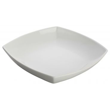 Winco WDP019-101 Sefton 10" Durable White Square Porcelain Bowl