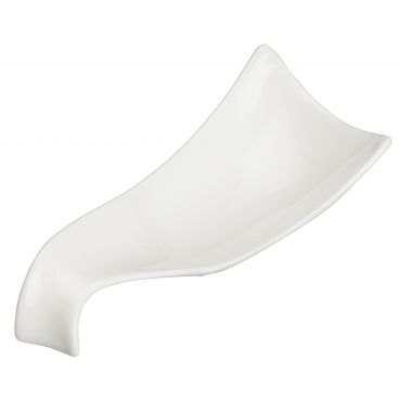 Winco WDP021-114 Mescalore Bright White 10 3/8" x 4" Free-Form Porcelain Plate