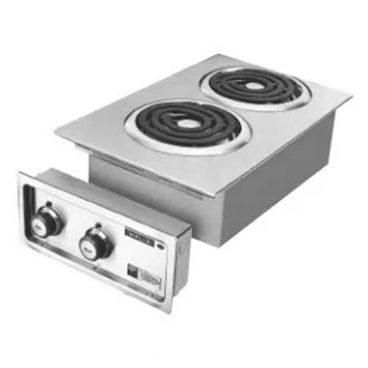 Wells H-636 Stainless Steel Built-In Electric Countertop Hot Plate With 2 Burners And Infinite Controls, 208/240 Volts