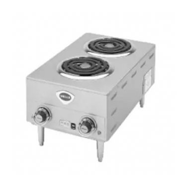 Wells H-63 14-3/4" Stainless Steel Electric Countertop Hot Plate With 2 Burners, 208/240 Volt