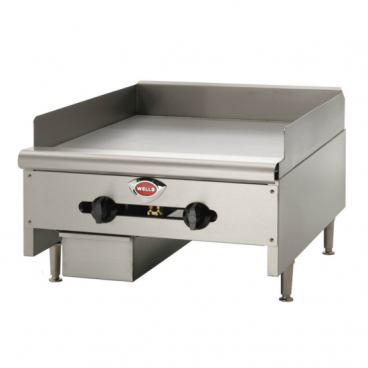 Wells HDTG-2430G Natural Gas Heavy Duty 24" Thermostatic Countertop Griddle - 60,000 BTU