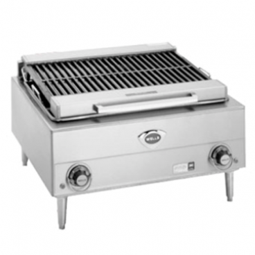 Wells B-40 24" Stainless Steel Electric Countertop Charbroiler With Cast Iron Grate And 2 Heat Zones, 208 volts