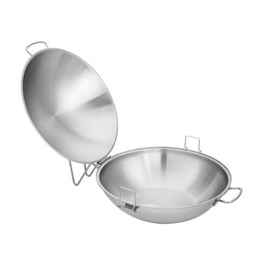 Walco WIC36 6.3 qt. Stainless Steel Idol Cataplana with Hinge and Stand