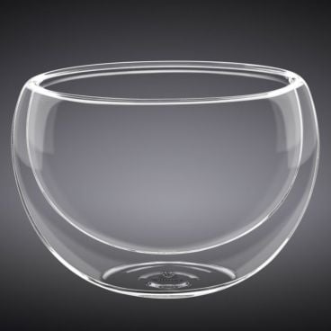 Wilmax WL-888750/A Clear 1 3/4 oz 1 1/2" High 1 3/4" Diameter Borosilicate High-Temperature Double-Walled Thermo Glass Bowl
