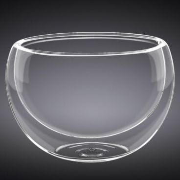Wilmax WL-888751/A Clear 3 oz 2" High 2 1/2" Diameter Borosilicate High-Temperature Double-Walled Thermo Glass Bowl