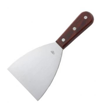 Winco TN54 Grill Scraper with Wooden Handle and 4" x 4 1/2" Blade