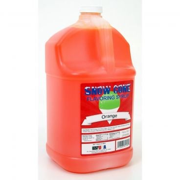 Winco Benchmark 72011 Shaved Ice Snow Cone Syrup 1 Gallon Orange