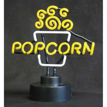 Winco Benchmark 91001 Neon Lighted Popcorn Sign 12"H x 11"W x 5.5"D