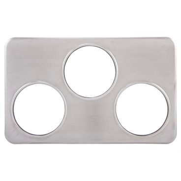 Winco ADP-666 3 Hole Steam Table Adapter Plate - 6 3/8"