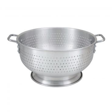Winco ALO-16BH 16 Qt. Aluminum Colander with Base and Handles