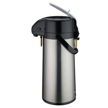 Winco AP-835 3 Liter Glass-Lined Stainless Steel Coffee Airpot with Lever