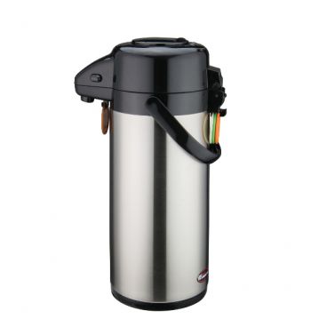 Winco APSP-925 2.5 Liter Double-wall Insulated Stainless Steel Airpot with Push Button
