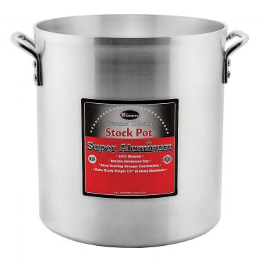 Winco AXHH-12 12 Quart Aluminum Stock Pot with Reinforced Rim and Riveted Handles