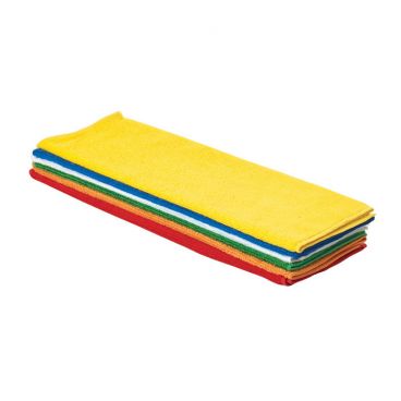 Winco BTM-16AC 16" x 16" Microfiber Bar Towel Assortment 6/Pack