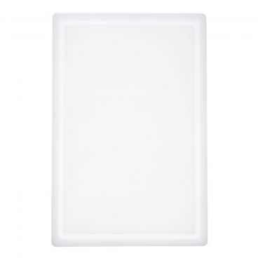 Winco CBI-1218 12" x 18" x 1/2" White Plastic Cutting Board - Grooved