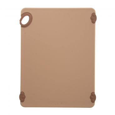 Winco CBK-1520BN 15” x 20” x 1/2" Brown StatikBoard Co-Polymer Plastic Cutting Board with Hook