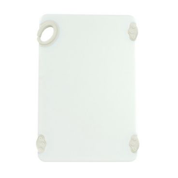 Winco CBN-1218WT 12" x 18" x 1/2" White StatikBoard Co-Polymer Plastic Cutting Board with Hook
