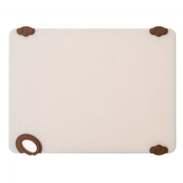 Winco CBN-1520BN 15” x 20” x 1/2" Brown StatikBoard Co-Polymer Plastic Cutting Board with Hook