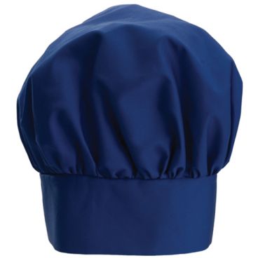Winco CH-13BL Blue 13 Inch High Signature Chef Poly/Cotton Professional Chef Hat With Wide Head Band And Adjustable Velcro Closure