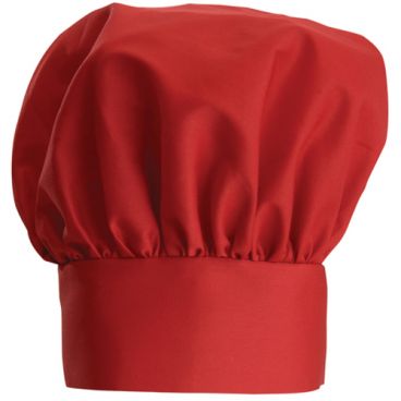 Winco CH-13RD Red 13 Inch High Signature Chef Poly/Cotton Professional Chef Hat With Wide Head Band And Adjustable Velcro Closure