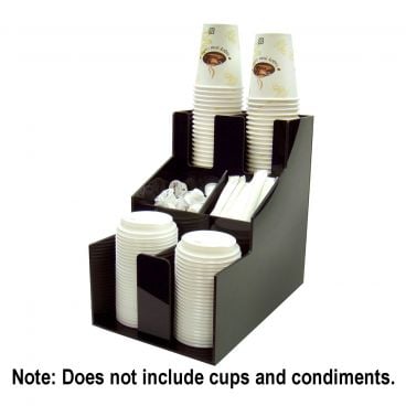 Winco CLSO-2T 3 Tier 2 Stack Plastic Cup and Lid Organizer