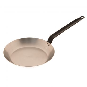 Winco CSFP-12 11-1/8" Polished Carbon Steel French Style Fry Pan