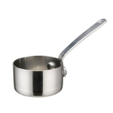 Winco DCWA-101S Stainless Steel 2" Diameter Mini Sauce Pan Serving Dish with Handle