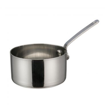 Winco DCWA-103S Stainless Steel 3-1/8" Diameter Mini Sauce Pan Serving Dish with Handle