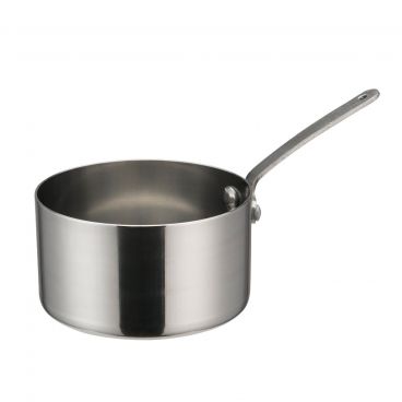 Winco DCWA-104S Stainless Steel 3-1/2" Diameter Mini Sauce Pan Serving Dish with Handle