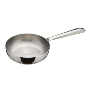 Winco DCWC-102S Stainless Steel 4-1/2" Diameter Mini Fry Pan Serving Dish with Handle