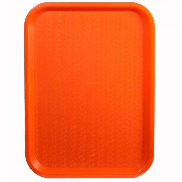 Winco FFT-1216O Plastic 12" x 16" Orange Cafeteria Tray