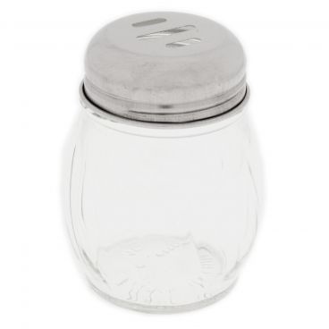 Winco G-108 6 oz. Glass Cheese Shaker with Slotted Chrome Top