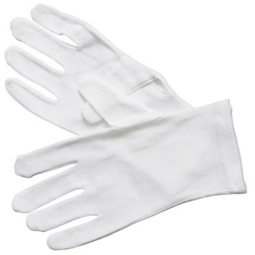 Winco GLC-M White Medium Sized Signature Chef 100% Cotton Service Gloves