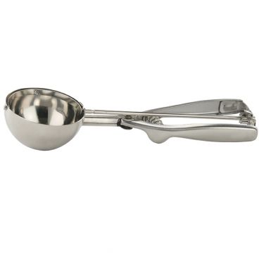 Winco ISS-10 #10 Round Squeeze Handle Disher Portion Scoop - 3.75 oz.
