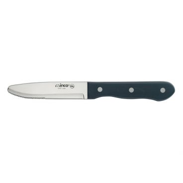 Winco K-81P 4-3/4" Jumbo Steak Knife with Solid POM Handle and Round Tip