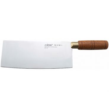 Winco KC-101 8" Chinese Cleaver with Wooden Handle