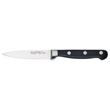Winco KFP-35 Acero 3-1/2" Steel Paring Knife with Black Handle