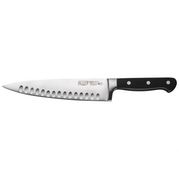 Winco KFP-84 Acero 8" Hollow Ground Chef's Knife with Black Handle