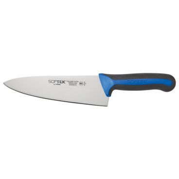 Winco KSTK-80 Sof-Tek 8" High Carbon German Steel Chef's Knife with Blue / Black Handle