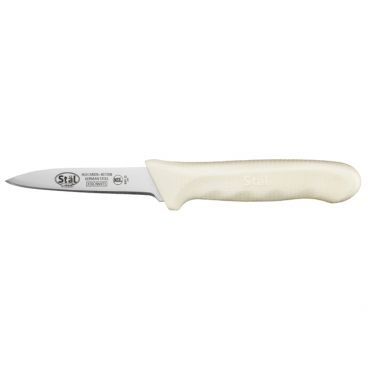 Winco KWP-30 Stäl 3-1/4" Paring Knife with White Polypropylene Handle, 2-Pack