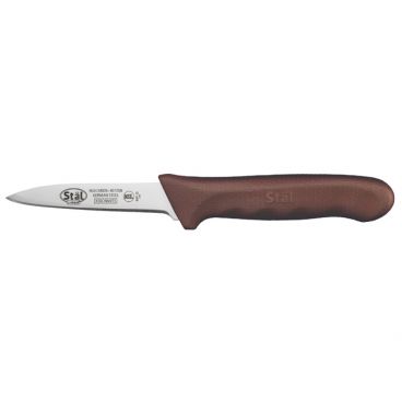 Winco KWP-30N Stäl 3-1/4" Paring Knife with Brown Polypropylene Handle, 2-Pack