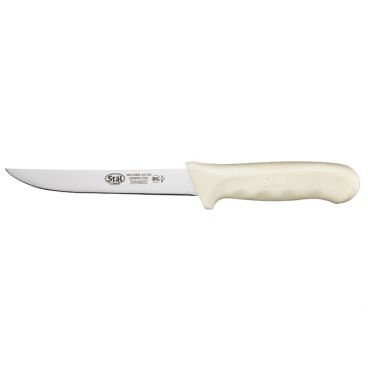 Winco KWP-62 Stäl Wide 6" Boning Knife with White Handle